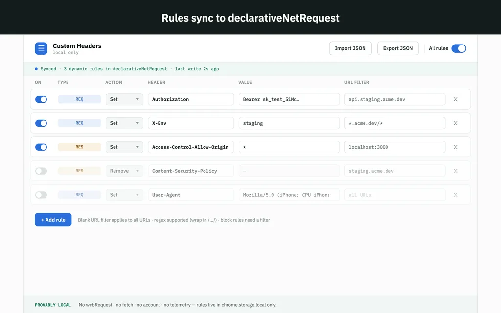 Custom Headers — screenshot 1 of 3