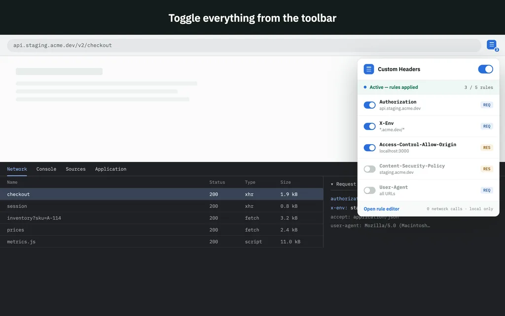 Custom Headers — screenshot 2 of 3