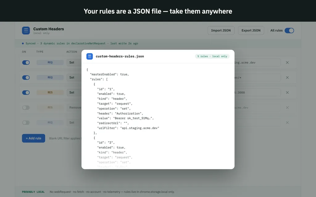 Custom Headers — screenshot 3 of 3