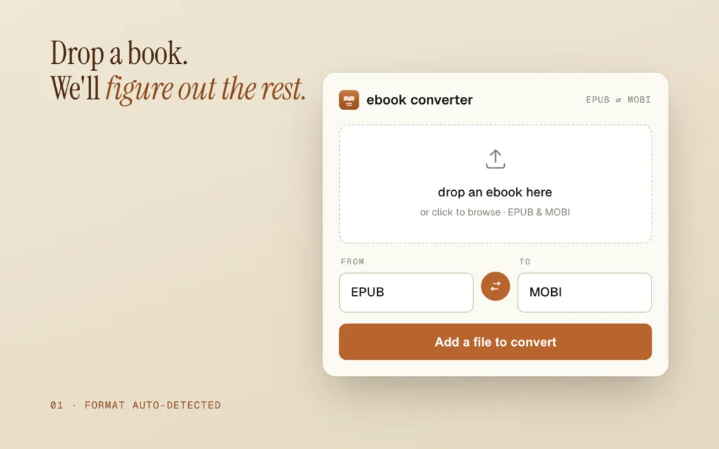 EPUB to MOBI — screenshot 1 of 3