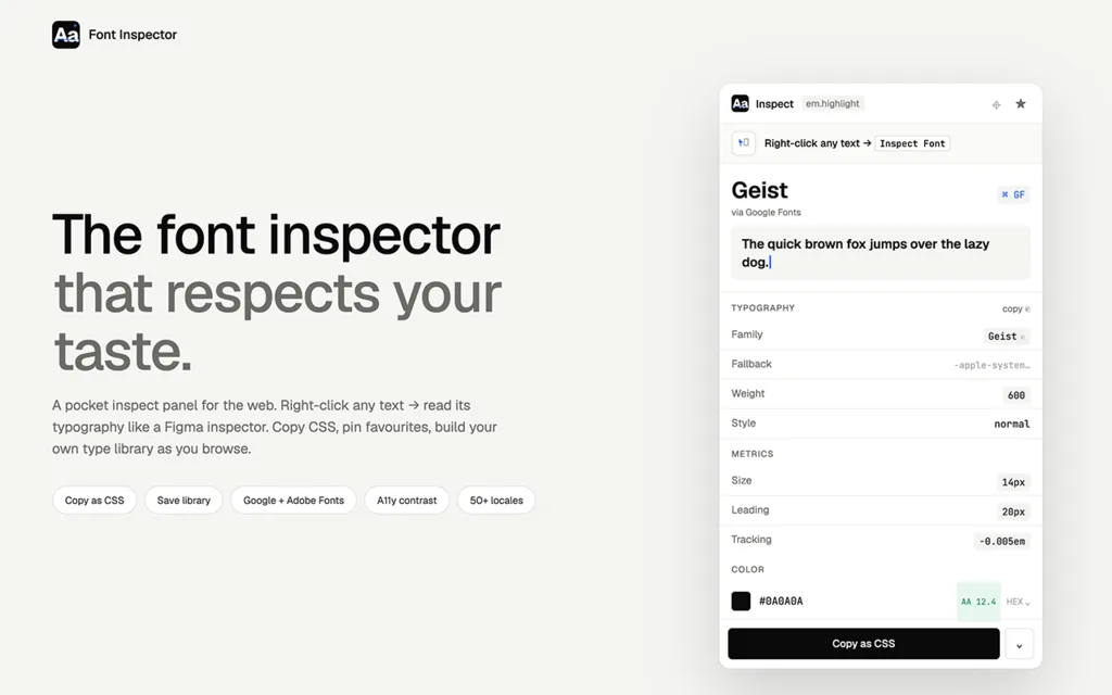 Font Finder for Web — screenshot 1 of 3