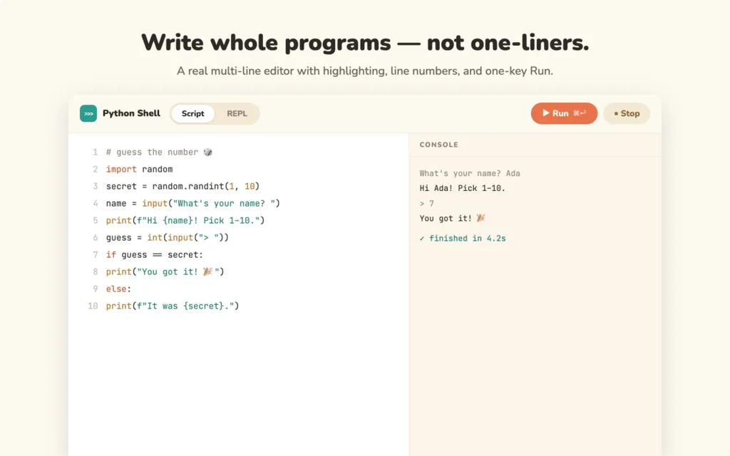 Python Shell — screenshot 1 of 3