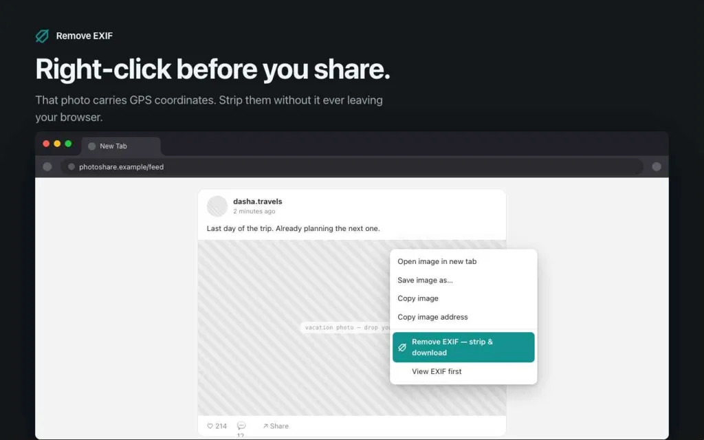Remove EXIF — screenshot 1 of 3